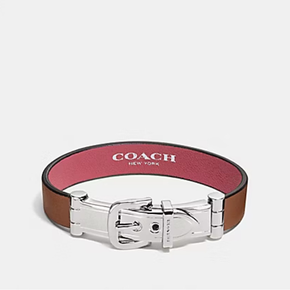 Coach Wide Two Tone Buckle Bracelet